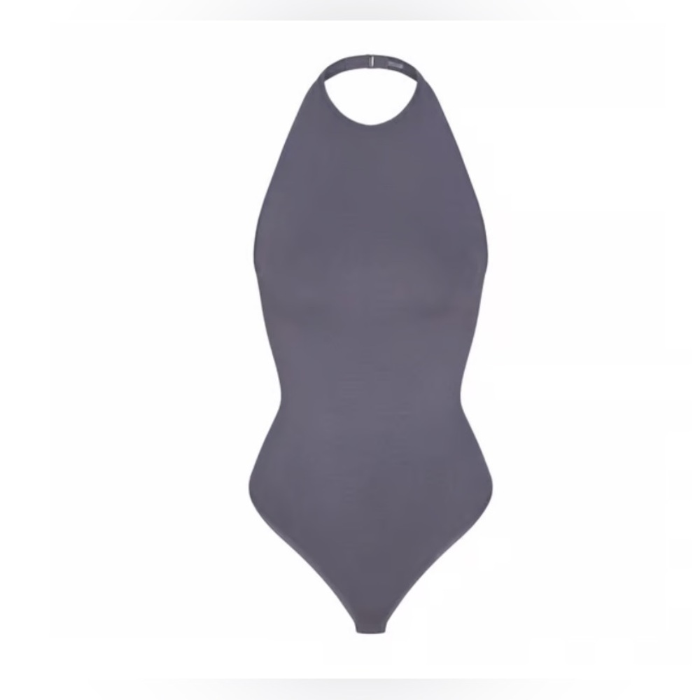 Skims Outdoor Halter Bodysuit Steel Blue L NWT